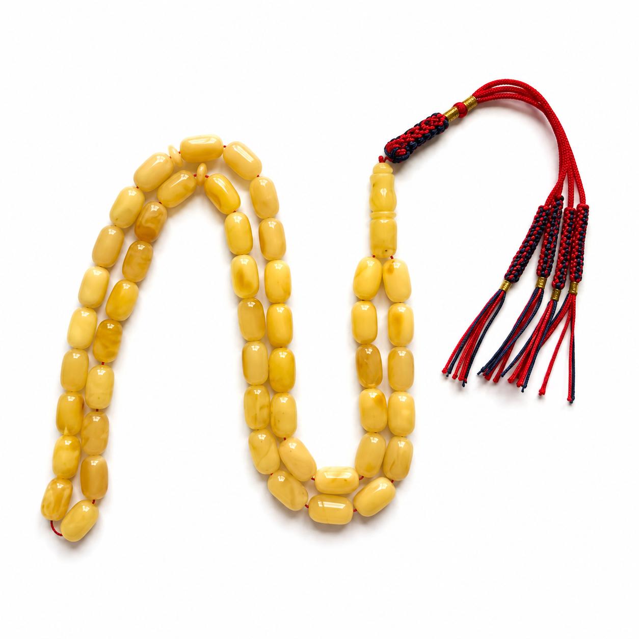 Natural Baltic Amber Misbah 24g 47Beads 8X12mm - Image 2