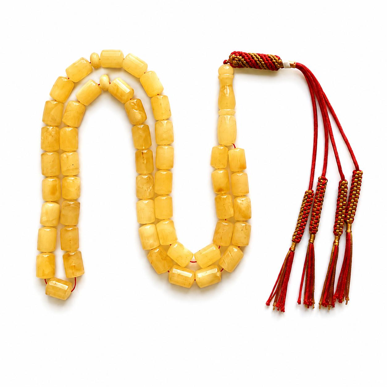 Natural Baltic Amber Misbah 25g 48Beads 8X11mm - Image 2