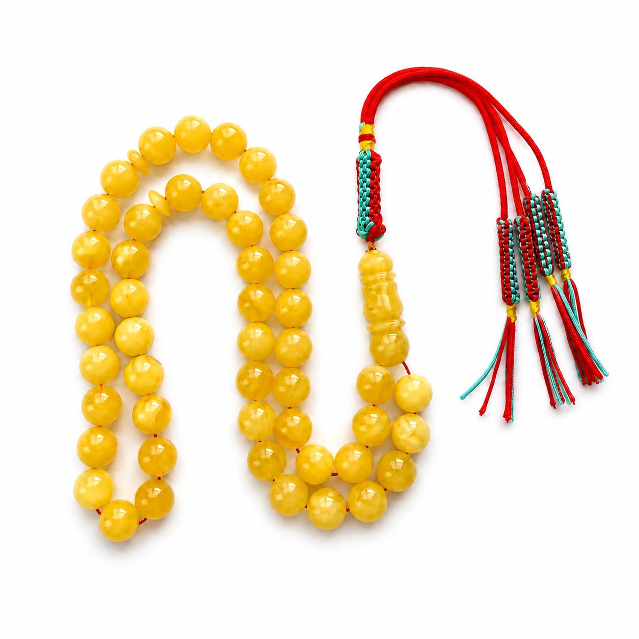 Natural Baltic Amber Misbah 22g 48Beads 9mm - Image 2