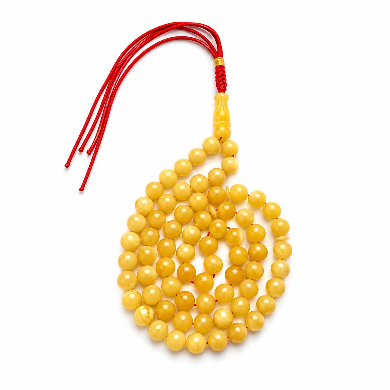 Natural Baltic Amber Misbah 26g 69Beads 9mm