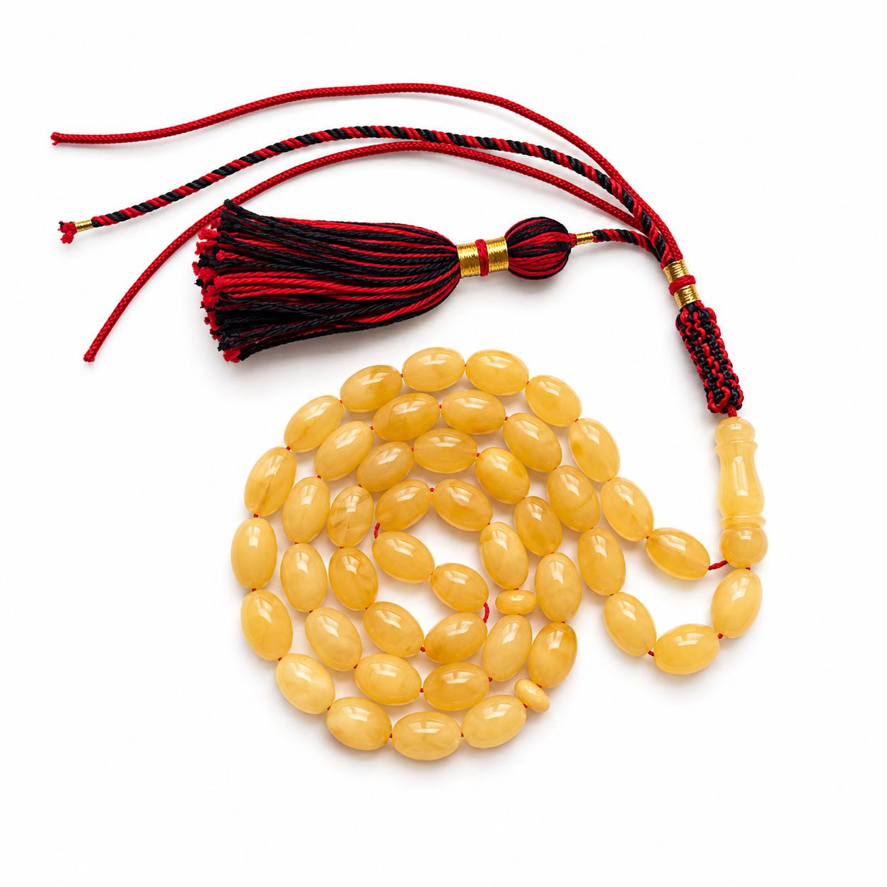 Natural Baltic Amber Misbah 23g 45Beads 8X12mm
