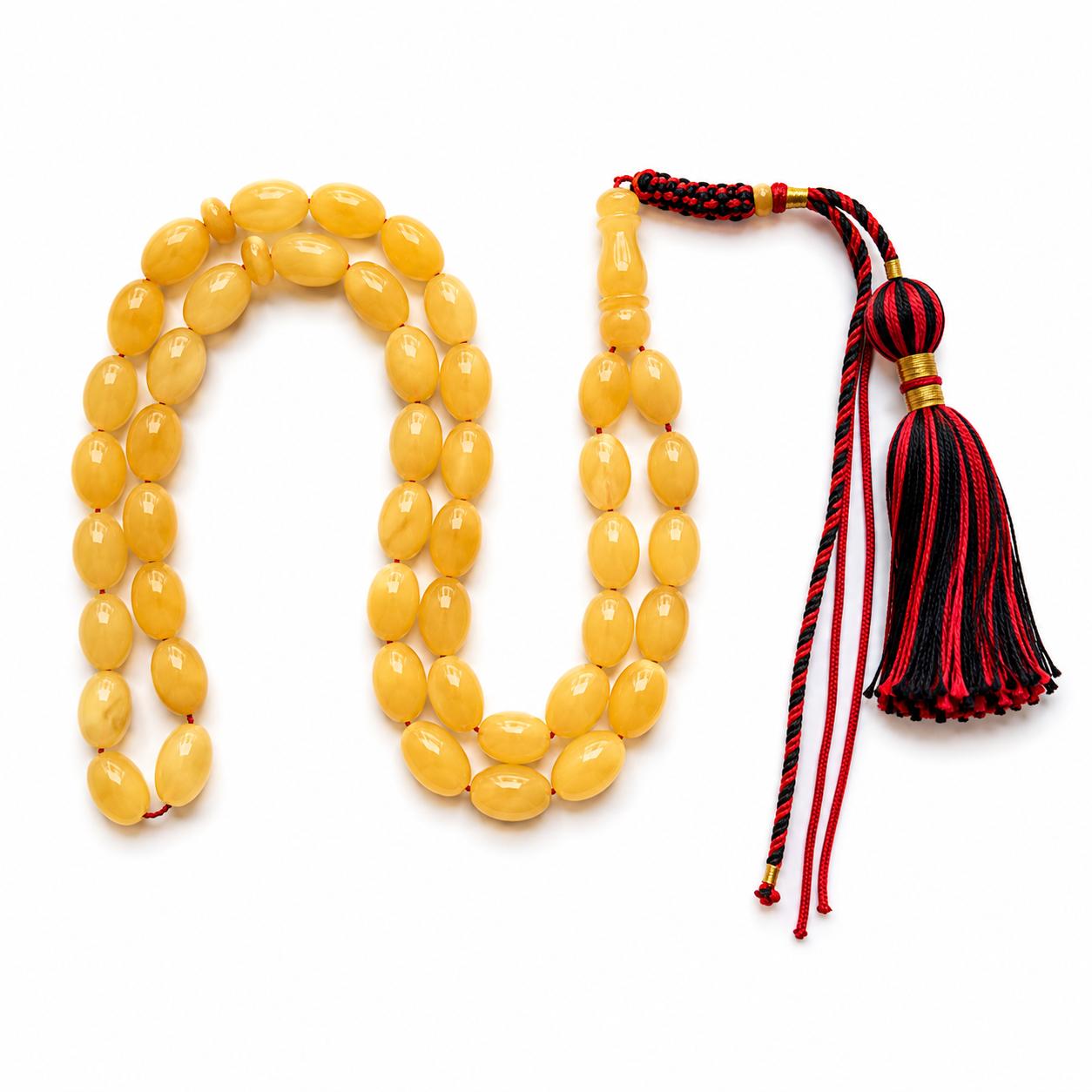 Natural Baltic Amber Misbah 23g 45Beads 8X12mm - Image 2