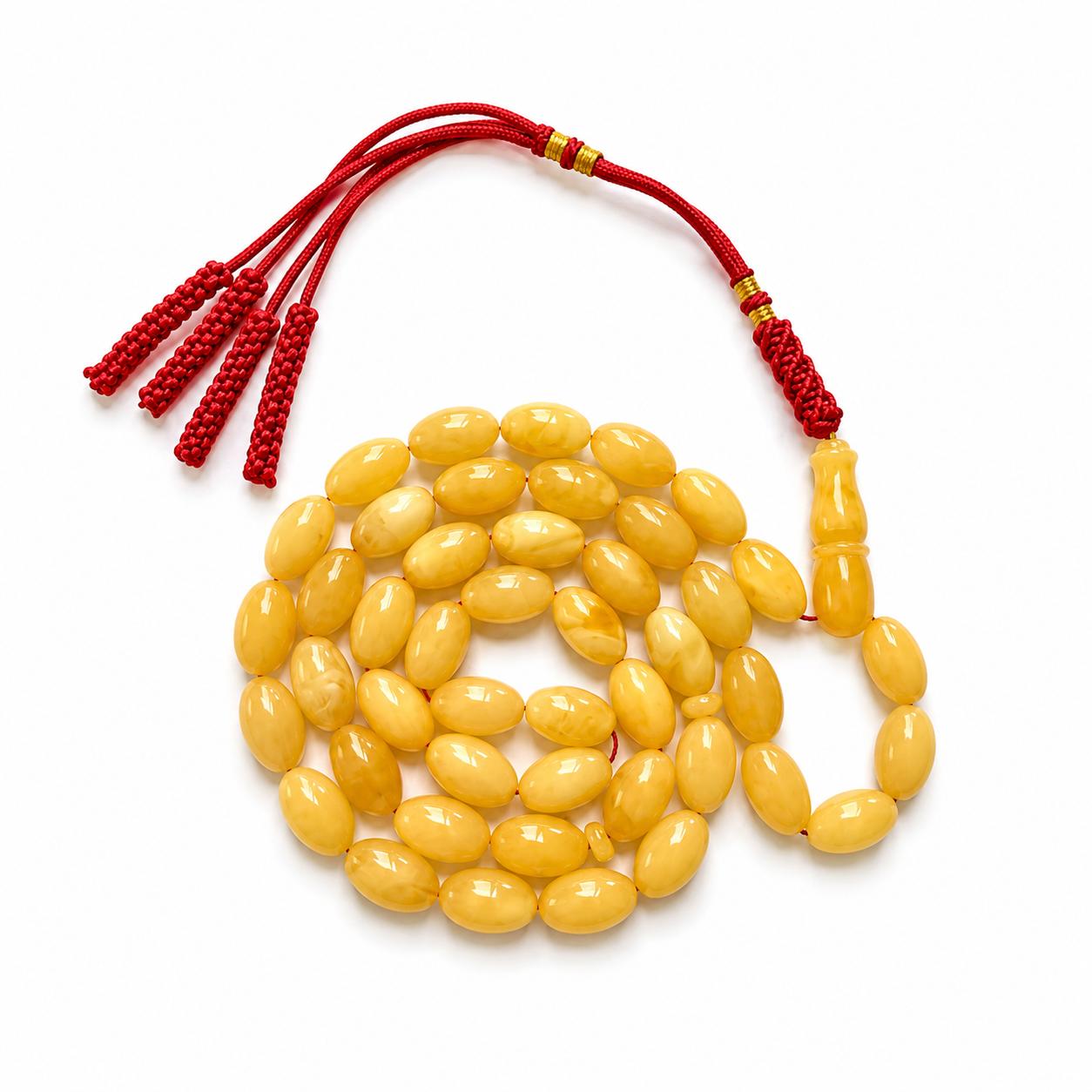 Natural Baltic Amber Misbah 23g 45Beads 7X12mm