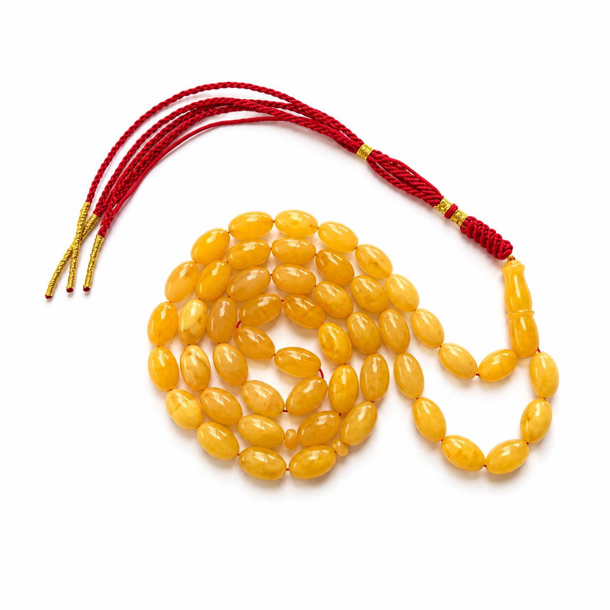 Natural Baltic Amber Misbah 32g 48Beads 9X13mm