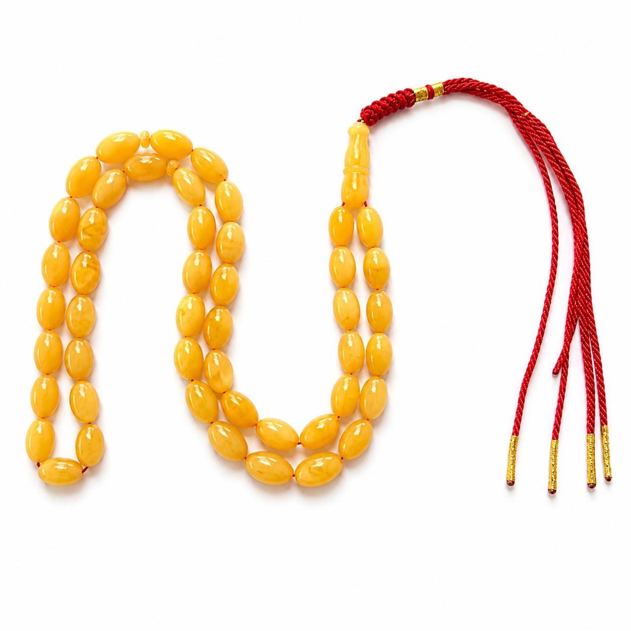 Natural Baltic Amber Misbah 32g 48Beads 9X13mm - Image 2