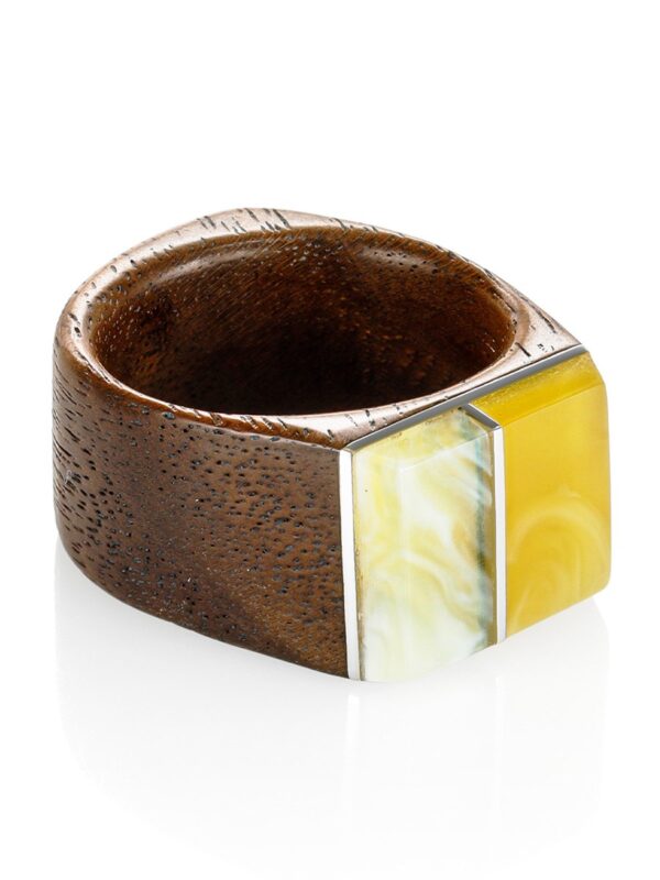 Wooden Amber Ring
