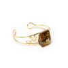 027A5271.jpg Gold Plated Adjustable Bracelet with Amber Stone