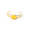 027A5276.jpg Gold Plated Adjustable Bracelet with Amber Stone