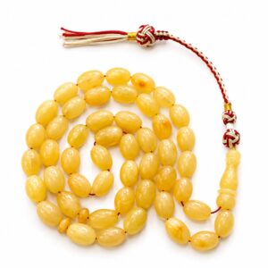 23G.jpeg Natural Baltic Amber Misbah 23g 48 Beads 8X13mm