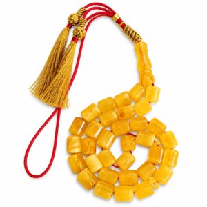 33bareel Natural Baltic Amber Misbah 20g 33Beads 8X11mm