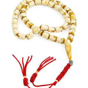 40_2.jpg Ivory Pressed Amber Misbah 30g 45Beads 10X8mm