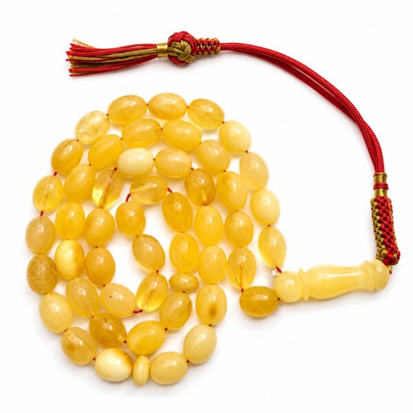 49BB.jpeg Natural Baltic Amber Misbah 21g 49 Beads 8X11mm