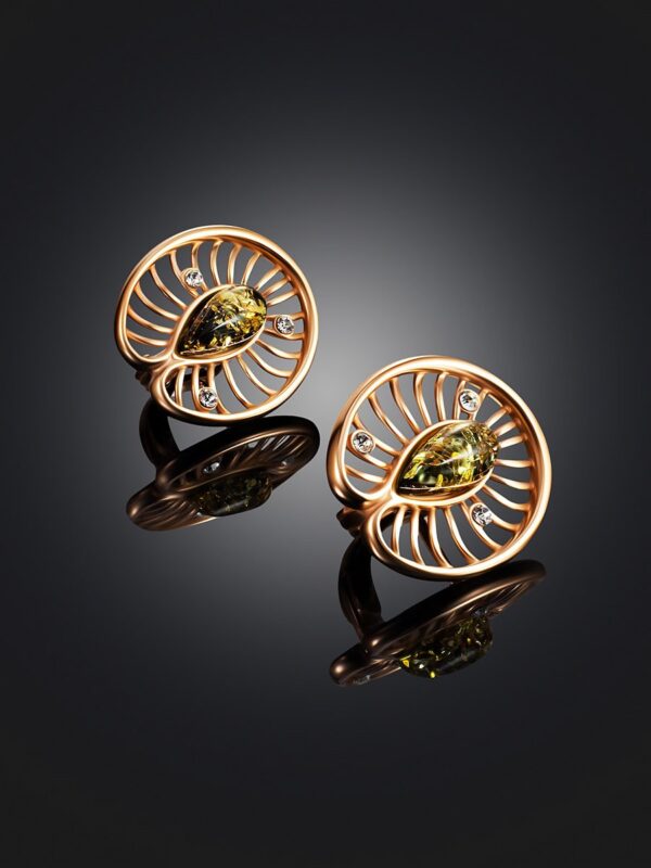 501.jpg Green Natural Amber Earrings
