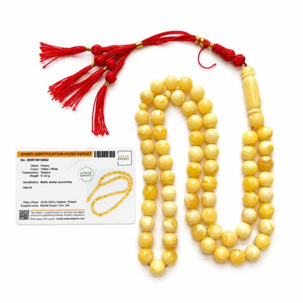 51g2.jpeg Natural Baltic Amber Misbah 51g 66 Round Beads 11mm