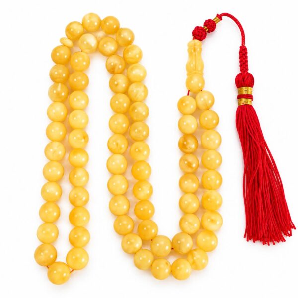 559 Natural Baltic Amber Misbah 40g 77Beads 9mm
