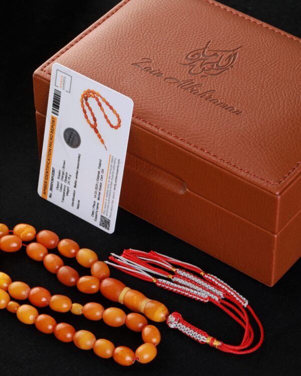 Antique German Amber Misbah 24g 33Beads 9X12mm