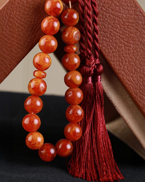 Antique German Amber Masabih 19g 33Beads 9X10mm