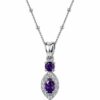 AME1 Natural Amethyst Pendant Necklace
