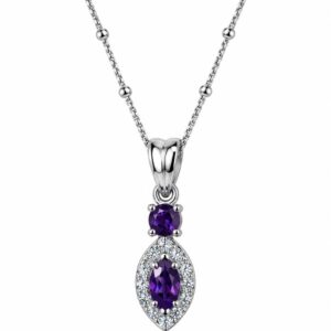 AME1 Natural Amethyst Pendant Necklace