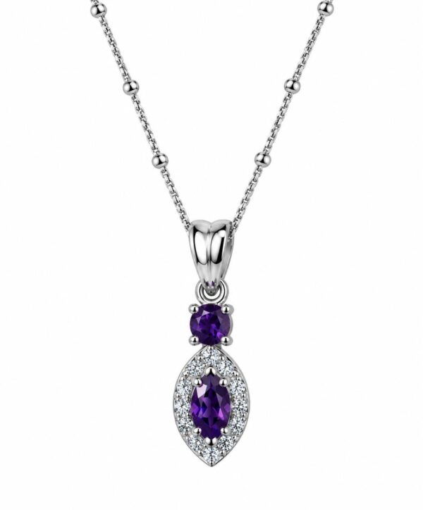 AME1 Natural Amethyst Pendant Necklace