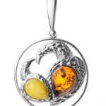 Due Colour Natural Amber Pendant