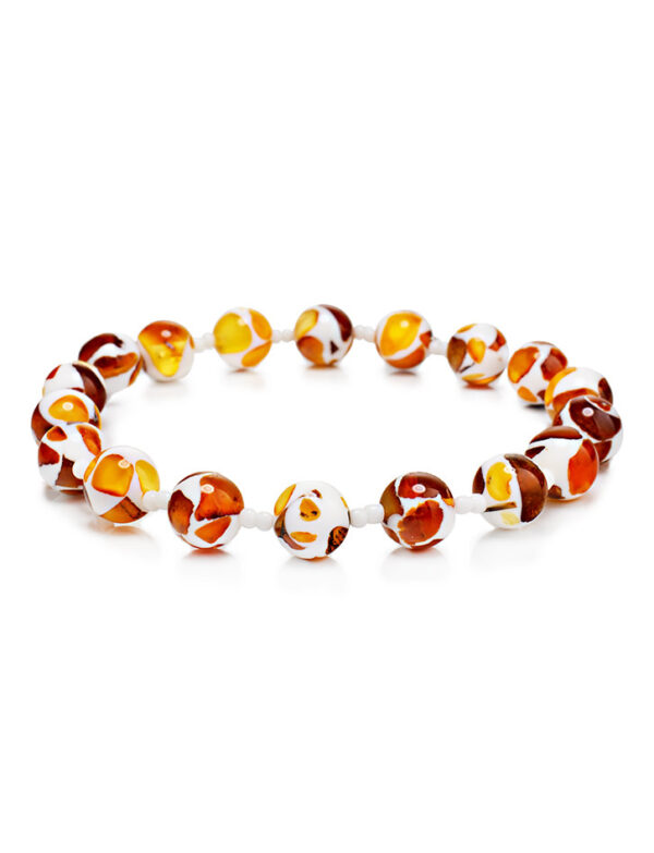 Bracelet-made-of-amber-mosaic-balls-1.jpeg Natural Baltic Amber Mosaic Bracelet