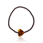 Amber Bracelet with Heart Pendant