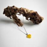 Golden Heart Amber Pendant