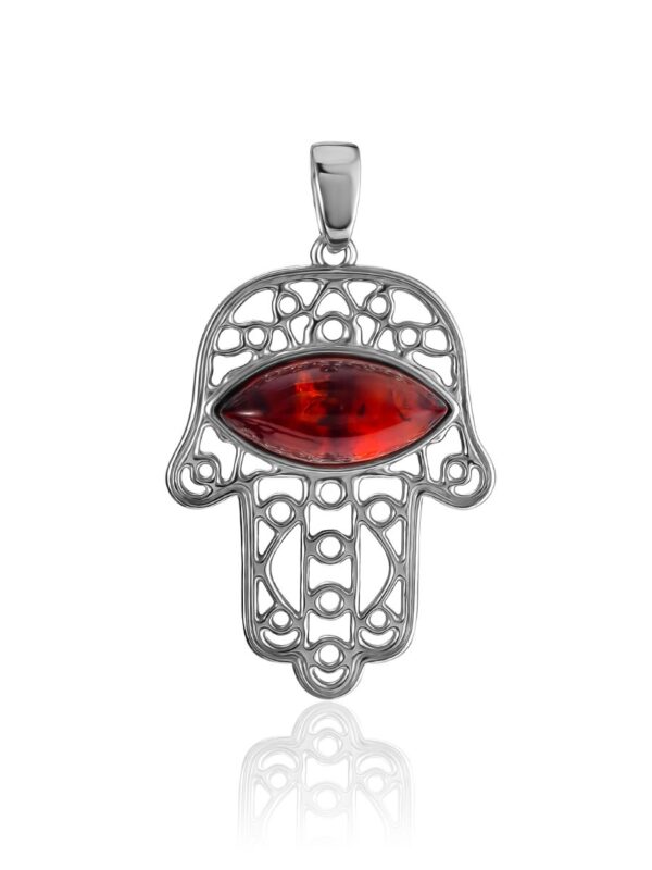 EYE-P1.jpg Openwork Pendant Natural Cherry Amber