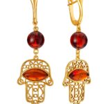 Golden Lace Amber Earrings