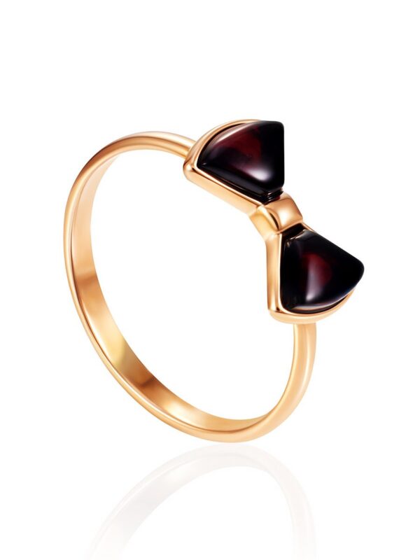 FLOWER1.jpg Cherry Amber Bow Ring
