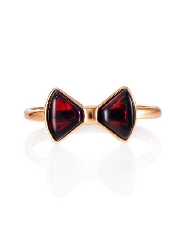 FLOWER2.jpg Cherry Amber Bow Ring