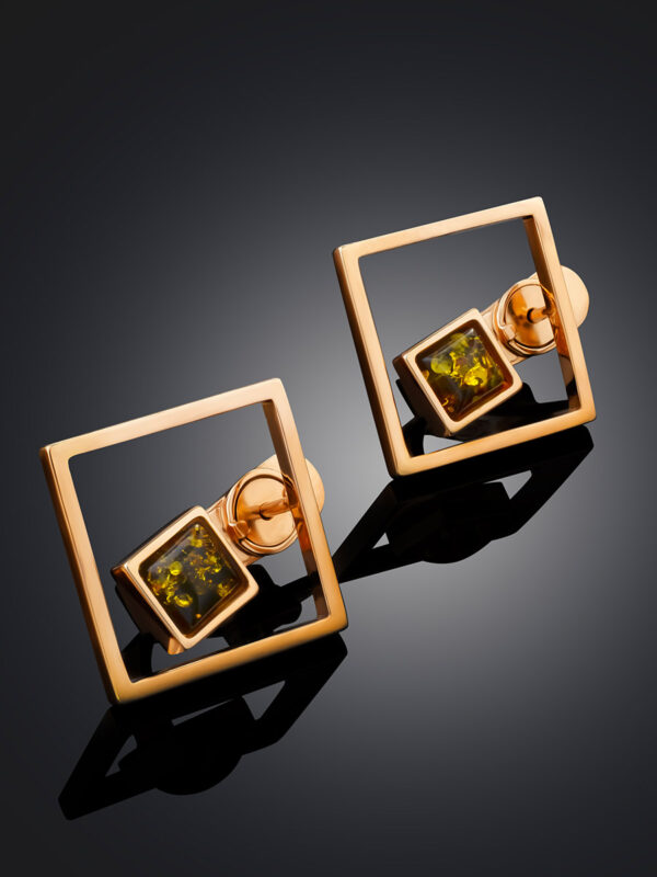 Gold-plated-earrings-Gravity-1.jpeg Emerald Glow Amber Earrings