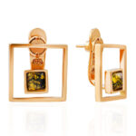 Emerald Glow Amber Earrings