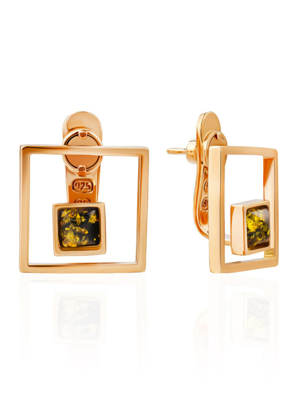 Gold-plated-earrings-Gravity-2.jpeg Emerald Glow Amber Earrings