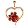 HEART-1.jpg Delicate Heart Cherry Amber "Paws