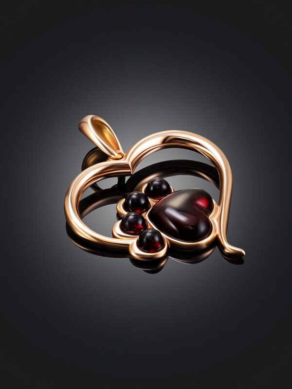 HEART-2.jpg Delicate Heart Cherry Amber "Paws