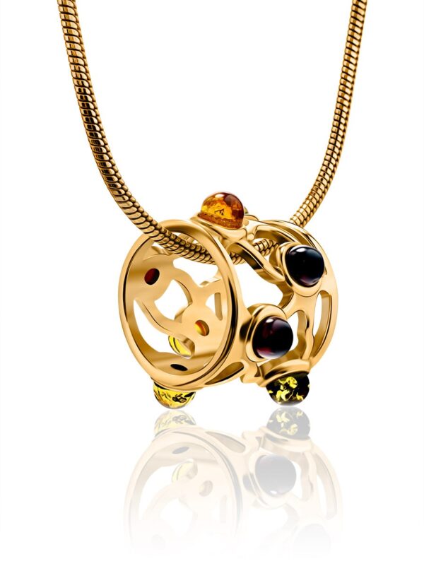 IMG_10551.jpg Mosaic Amber Bead Necklace