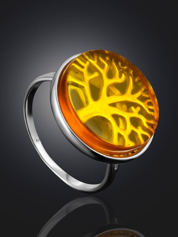 Beltane Ring Decorated with Natural Amber