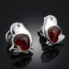 Cherry Amber Bird Earrings