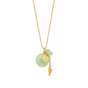 Jade Fortune Gourd Pendant