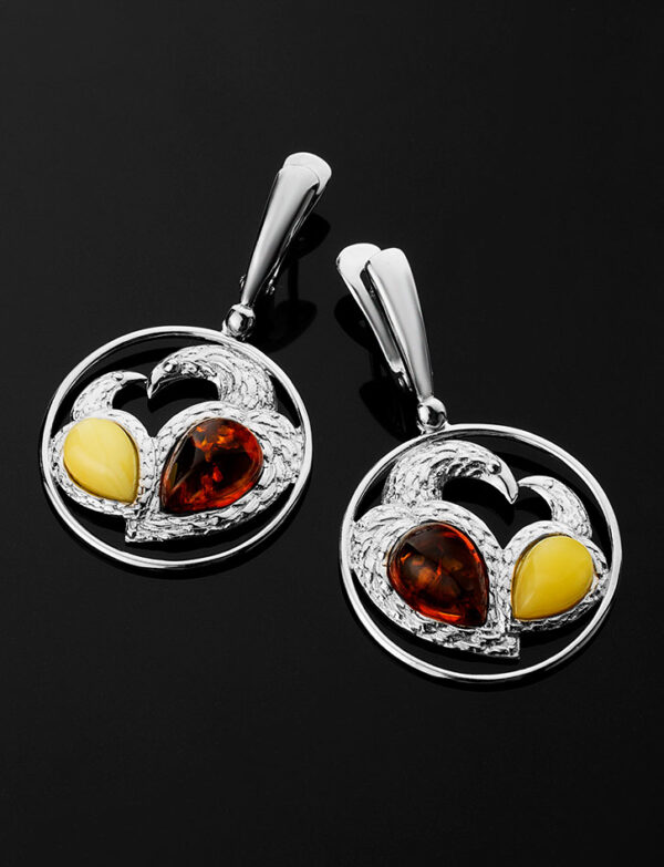 MCER.jpg Dual Tone Amber Earrings