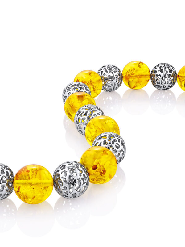 Openwork-bracelet-Aphrodite-with-molded-lemon-amber-2.jpeg Baltic Sun Natural Amber Bracelet