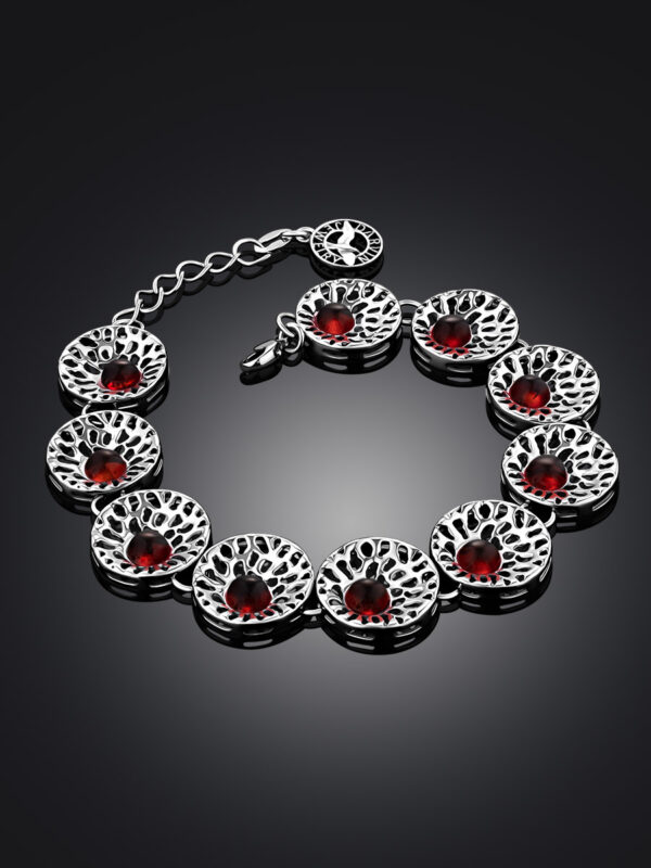 Openwork-bracelet-with-cherry-amber-inserts-2.jpeg Cherry Amber Bracelet