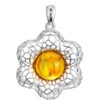 SUN1.jpg Pendant with Natural Golden Amber "Physalis"