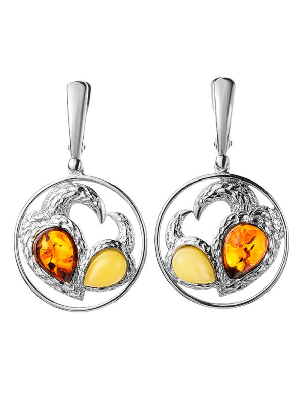Spectacular-earrings-made-of-amber-1.jpeg Dual Tone Amber Earrings