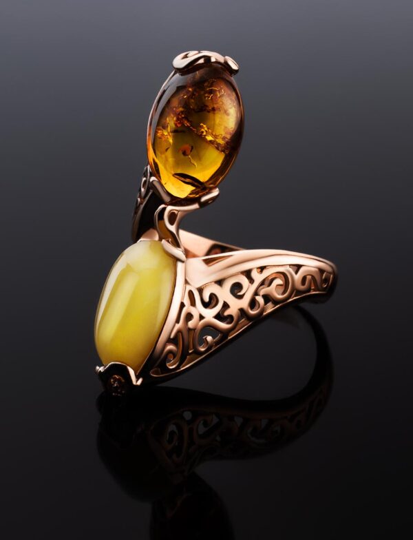 Dual Tone Amber Ring