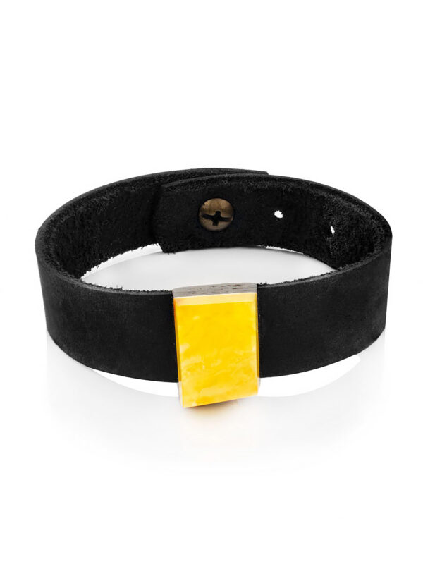 Spectacular-unisex-bracelet-1.jpeg Leather & Natural Amber Bracelet
