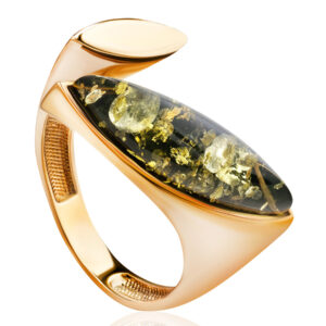 Stylish-open-ring-Liberty-with-green-amber-3.jpeg Green Amber Harmony Ring
