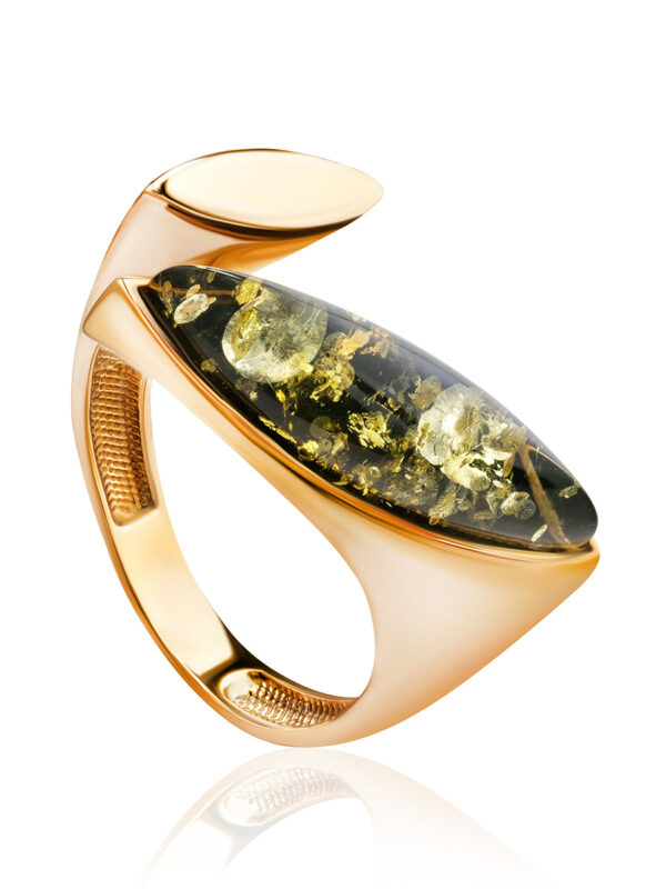 Green Amber Harmony Ring